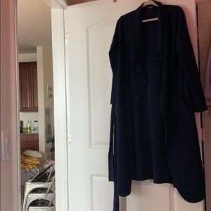 BooHoo navy wrap coat